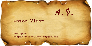 Anton Vidor névjegykártya